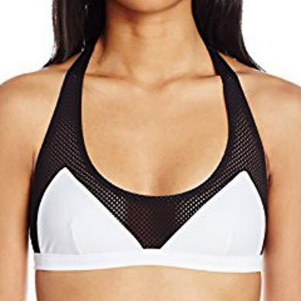 RIP CURL Medium White Black Mirage Bikini Top New